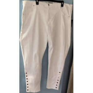 Veronica Beard Jeans  24 White Kate Skinny High Rise Snap Button side NEW